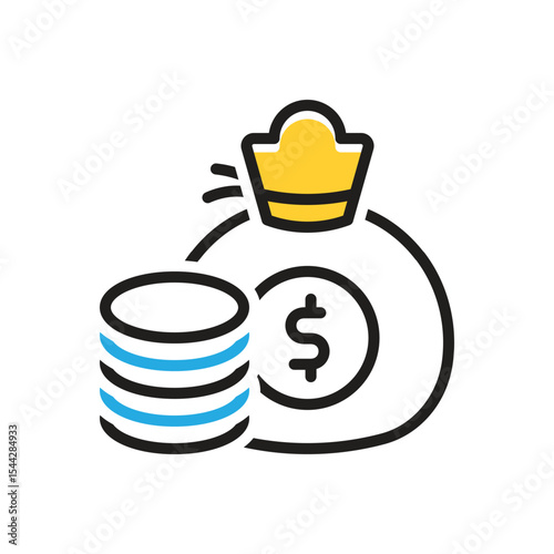 Multi color icon for  amount