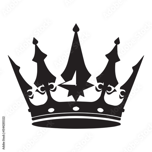 Black and white crown icon royalty free vector graphic