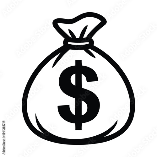 A Bold Statement of Wealth The Iconic Dollar Symbol Emblazoned on a Money Bag Symbolizing Prosperity and Financial Success