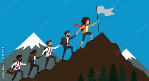 Team climbs a mountain to plant a flag