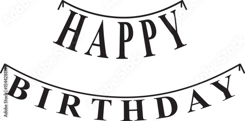 Vector illustration of a Happy birthday Text