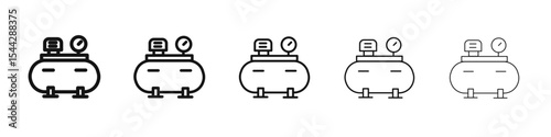 Air compressor pump icon black and white vector sign