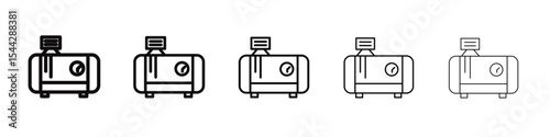 Air compressor pump icon black and white vector sign