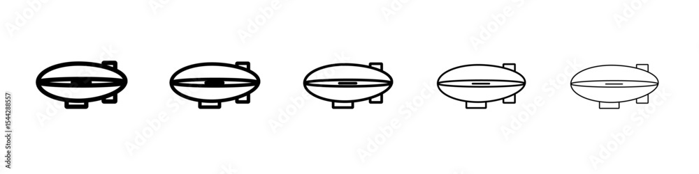 Fototapeta premium Airship icon black and white vector sign
