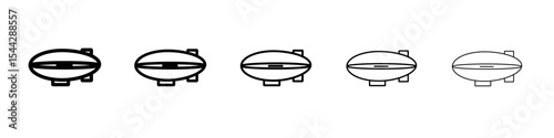 Airship icon black and white vector sign