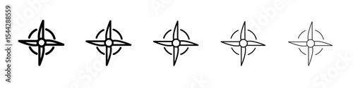 airscrew icon black and white vector sign