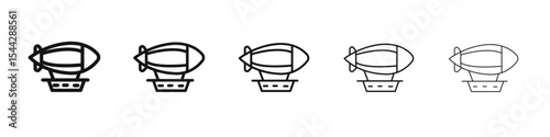 Airship icon black and white vector sign