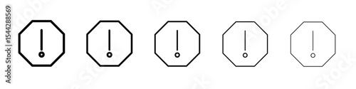 alert warning spam octagon icon black and white vector sign