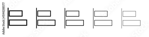 Align left icon black and white vector sign