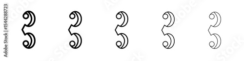 alto clef icon black and white vector sign