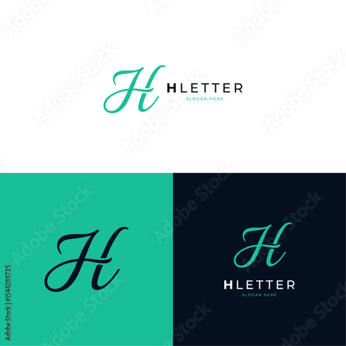 Letter H logo icon design — Initial H monogram with script font, looping modern style for elegant branding, fashion, personal, or lifestyle business identity