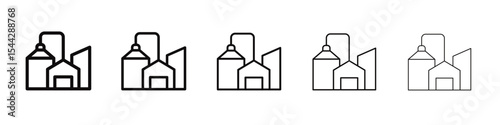anaerobic digestion biomass icon black and white vector sign