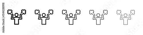 Angry person icon black and white vector sign
