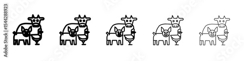 Animal husbandry icon black and white vector sign