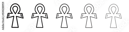 Ankh icon black and white vector sign