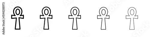 Ankh icon black and white vector sign