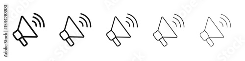 announce in loudspeaker icon black and white vector sign