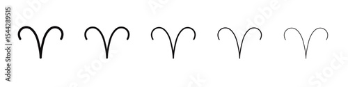 Aries zodiac sign icon black and white vector sign