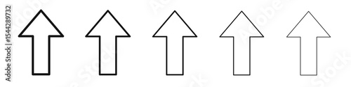 Arrow up icon black and white vector sign
