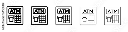 ATM icon black and white vector sign