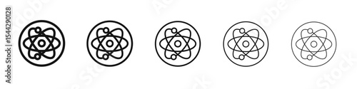 Atom scientific icon black and white vector sign