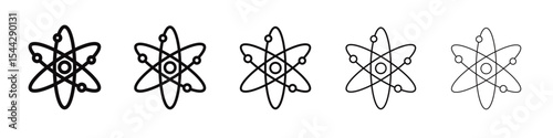 Atom scientific icon black and white vector sign