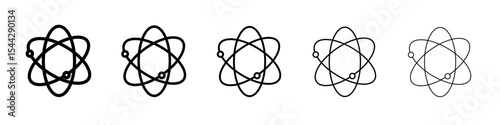 Atom scientific icon black and white vector sign