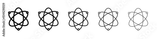 Atom scientific icon black and white vector sign