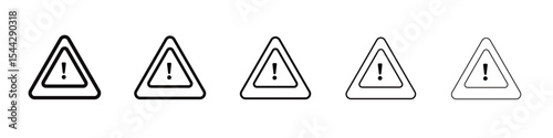 Attention icon black and white vector sign