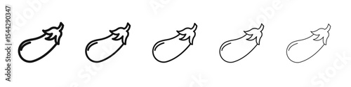 aubergine icon black and white vector sign