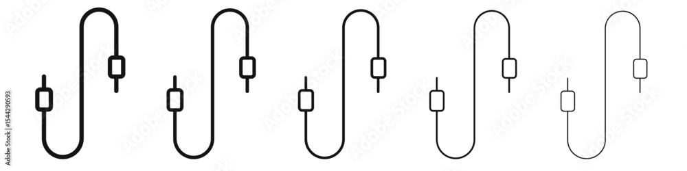 AUX cable icon black and white vector sign AUX cable icon black and white vector sign