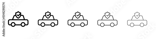 Auto insurance icon black and white vector sign