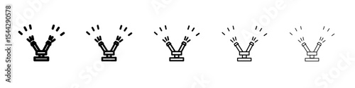 Automatic irrigation sprinklers icon black and white vector sign