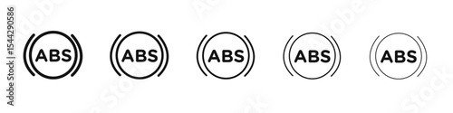 Automotive ABS icon black and white vector sign