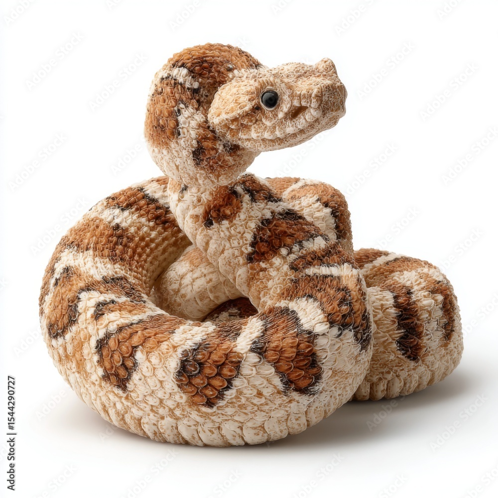 Obraz premium Realistic Plush Toy Snake with Intricate Textures and Soft Colors for Kids' Play and Educational Uses