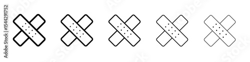 Band aid icon black and white vector sign
