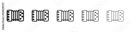 Bandoneon instrument icon black and white vector sign