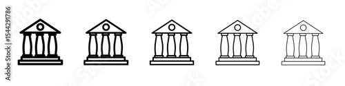 bank icon black and white vector sign