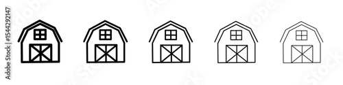 barn farm icon black and white vector sign