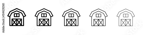 barn farm icon black and white vector sign