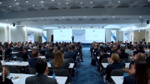 Captivating Business Conference Presentation with Audience Applause