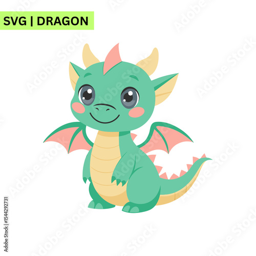 A whimsical dragon logo template illustrating a dragon curled around a treasure chest, emphasizing fun and imagination in a colorful artistic design.
