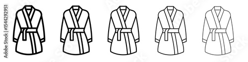 Bathrobe icon black and white vector sign