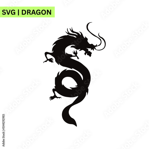 An enchanting dragon logo illustration showcasing a mystical dragon surrounded by stars, representing fantasy and adventure in a captivating vector style.