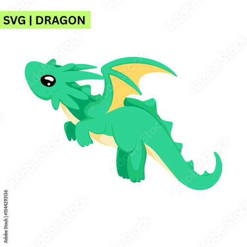 A whimsical dragon logo template illustrating a cute dragon blowing fire, emphasizing fun and imagination in a lively artistic design.