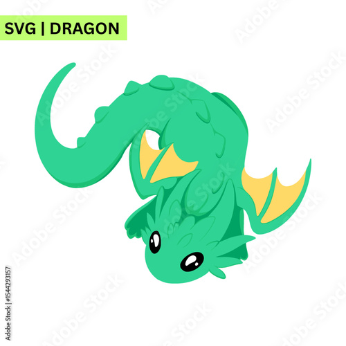 A dynamic dragon vector logo featuring a fierce dragon with outstretched wings, symbolizing strength and majesty in a striking modern design.