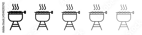 BBQ icon black and white vector sign