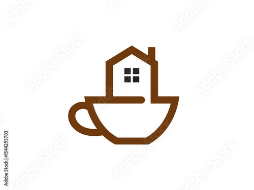 Coffee House and Home Cafe Logo Template