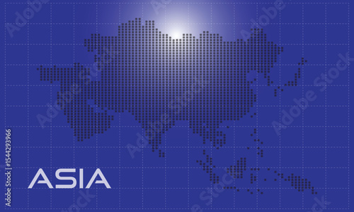 Asia Map Dots Vector Design