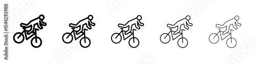 becycle accident icon black and white vector sign